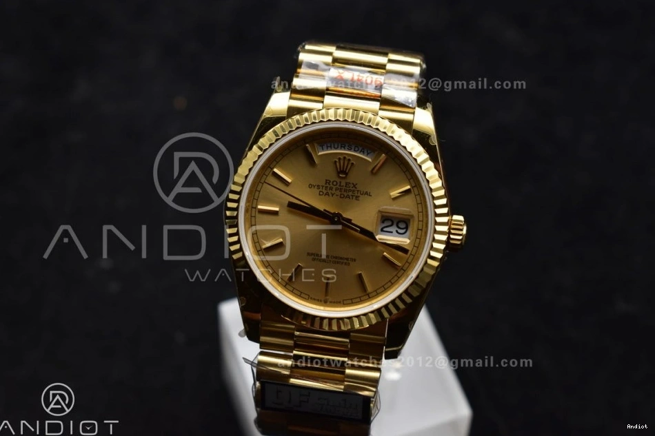 Bracelet Steel QF 36 V5 on DayDate vr3255 (Gain Best President YG Weight) Edition Dial 904L Gold 0225